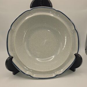 International‎ China Stoneware Heritage Pattern Serving Bowl Gray Blue Japan 9"